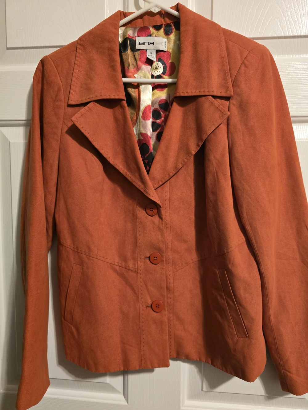 Lana Women’s Rust Orange Button-Front Jacket